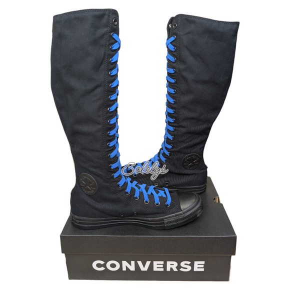 Converse CTAS XXHI Black Blue Knee High Canvas Sneaker Boot Womens 10.5 NEW - Picture 11 of 11